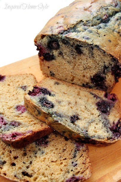 Easy Homemade Triple Berry Breakfast Bread Recipe ~ works great with fresh and frozen berries